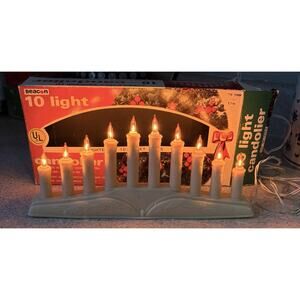Vintage Beacon Candolier 10 Lights TESTED 6Ft Cord Connector Plug Fits Windows